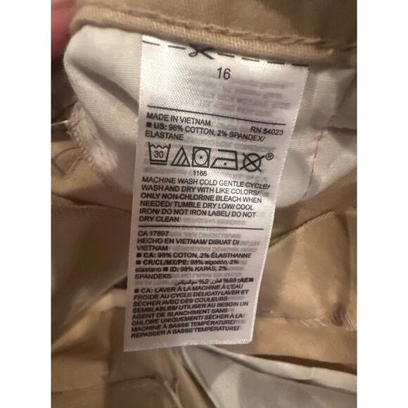 Old Navy Skinny Fit Khaki Pants Size 16 Beige Stretch Cotton Blend Youth Girls - Picture 7 of 8